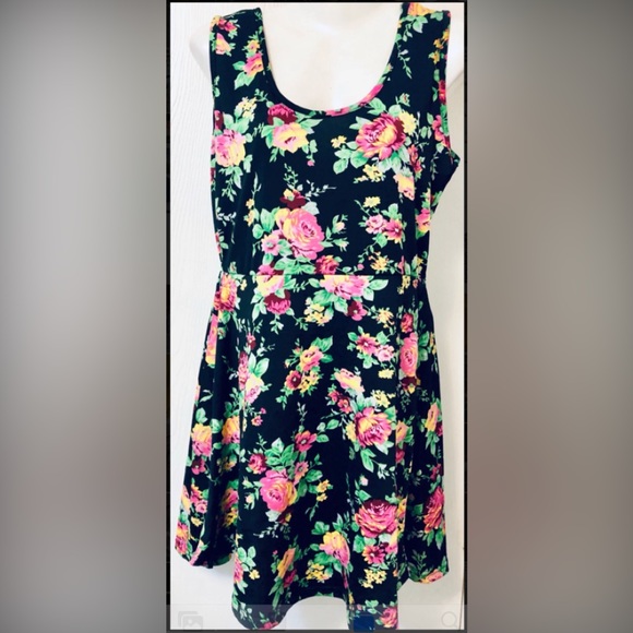 Women’s Sleeveless Floral Midi Dress – A-Line Tank Sundress, Lightweight Polyester-Spandex Blend